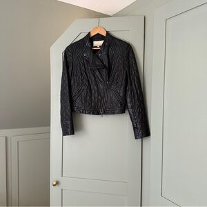 Anthropologie Leifsdottir pre 2010 Black Quilted Leather Jacket
